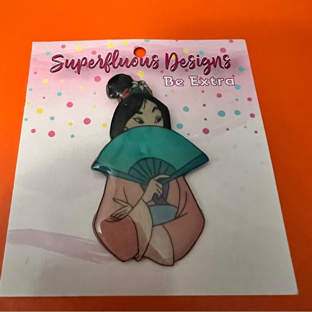 Superfluous Designs Mulan resin brooch